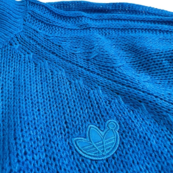 New ADIDAS ORIGINALS Women’s Wool Blend Blue Version Knit Sweater IL8535 Sz S - Picture 9 of 15